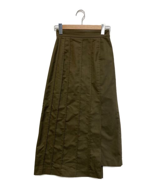 LE CIEL BLEU（ルシェルブルー）LE CIEL BLEU (ルシェルブルー) Pintuck Design Skirt ブラウン サイズ:34の古着・服飾アイテム