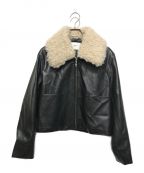 Ameri VINTAGEアメリヴィンテージ）の古着「2WAY COMPACT FAKE LEATHER JACKET」｜ブラック
