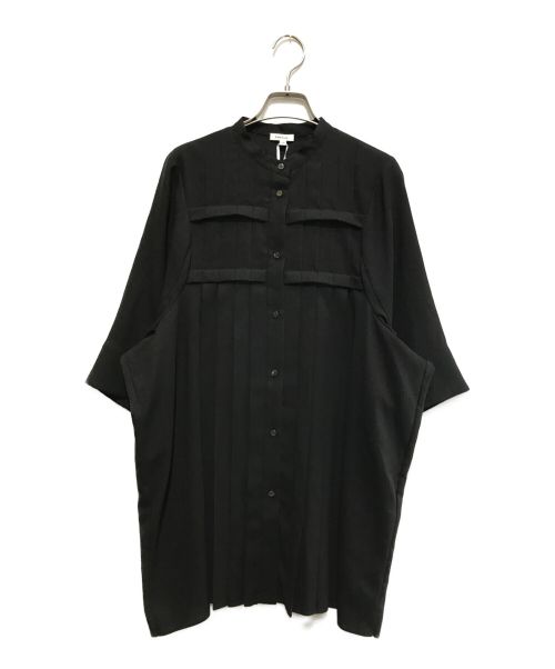 ENFOLD（エンフォルド）ENFOLD (エンフォルド) PEライトジョーゼット 3/4 Sleeve SH/シャツ ブラック サイズ:38 未使用品の古着・服飾アイテム