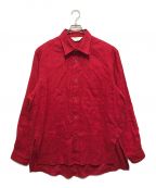 ANCELLMアンセルム）の古着「LINENSUEDE OVERSIZED LS SHIRT」｜レッド