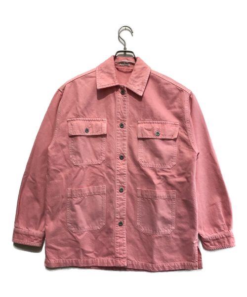 MIU MIU（ミュウミュウ）MIU MIU (ミュウミュウ) Logo-print Denim Jacket In Rosa ピンク サイズ:36の古着・服飾アイテム