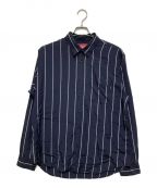 SUPREMEシュプリーム）の古着「19AW 'Printed Stripe Shirt」｜ネイビー