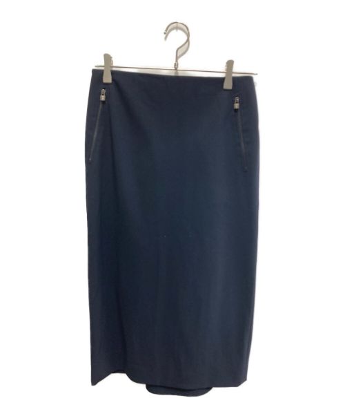 HERMES（エルメス）HERMES (エルメス) 南京錠ジップスリットスカート ネイビー サイズ:SIZE38の古着・服飾アイテム