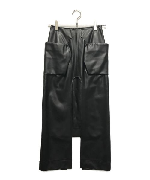 UN3D.（アンスリード）UN3D. (アンスリード) エコレザースカート ブラック サイズ:36の古着・服飾アイテム