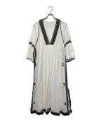 Plageプラージュ）の古着「Line 刺繍 ドレス」｜ホワイト