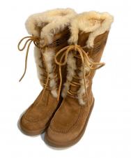 UGG (アグ) レースアップムートンロングブーツ ブラウン サイズ:SIZE 23cm