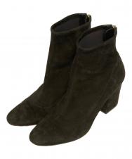 sergio rossi (セルジオロッシ) スウェードヒールブーツ ブラック サイズ:SIZE 38