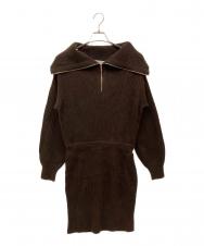 Her lip to (ハーリップトゥ) Half Zip Knit Mini Dress ブラウン サイズ:SIZE M