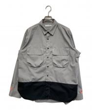 narifuri (ナリフリ) UNIVERSAL OVERALL (ユニバーサルオーバーオール) ワークシャツ グレー サイズ:M