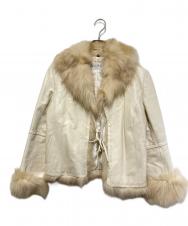 BALMAIN (バルマン) ラムレザージャケット ホワイト サイズ:9