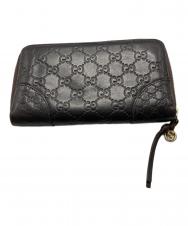GUCCI (グッチ) GG柄 ラウンドファスナー 長財布 ブラウン