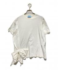 PRADA (プラダ) リボンTシャツ ホワイト サイズ:XS