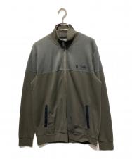 BOSS HUGO BOSS (ボス ヒューゴボス) スウェット トラックジャケット グレー×グリーン サイズ:L