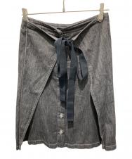 MM6 Maison Margiela (エムエムシックスメゾンマルジェラ) デニムラップスカート ブラック サイズ:40