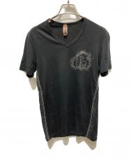 JOHN GALLIANO (ジョンガリアーノ) プリントTシャツ ブラック サイズ:XS