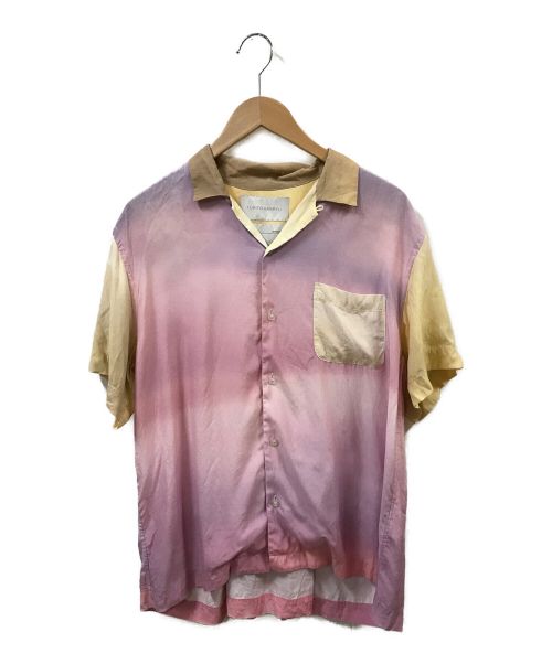 FUMITO GANRYU（フミトガンリュウ）FUMITO GANRYU (フミトガンリュウ) Watteau pleats Hawaiian shirt landscape ピンク サイズ:3の古着・服飾アイテム