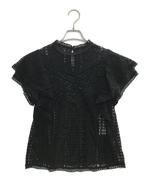 ANAYI（アナイ）ANAYI (アナイ) キカレーススタンドネックブラウス ブラック サイズ:36の古着・服飾アイテム