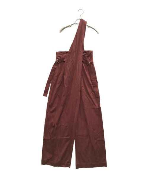 UN3D.（アンスリード）UN3D. (アンスリード) ワンショルダーワイドオールインワン ボルドー サイズ:SIZE 38の古着・服飾アイテム
