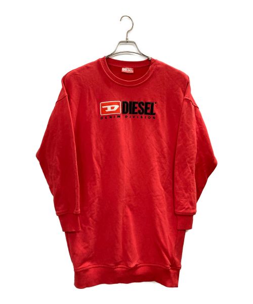 DIESEL（ディーゼル）DIESEL (ディーゼル) ロゴスウェットシャツドレス レッド サイズ:SIZE XXSの古着・服飾アイテム