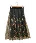 LUMINOSO COMMECA（ルミノーゾコムサ）の古着「フラワーモチーフ刺繍マーメイドスカート」｜ブラック