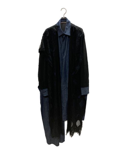 YOHJI YAMAMOTO（ヨウジヤマモト）YOHJI YAMAMOTO (ヨウジヤマモト) ノットフロント シャツ ブラック サイズ:1の古着・服飾アイテム