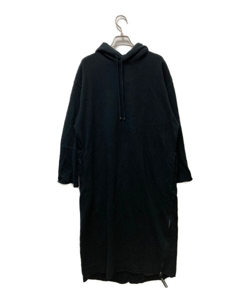 Americana（アメリカーナ）Americana (アメリカーナ) フードサイドジップスウェットワンピ ブラック サイズ:記載なしの古着・服飾アイテム