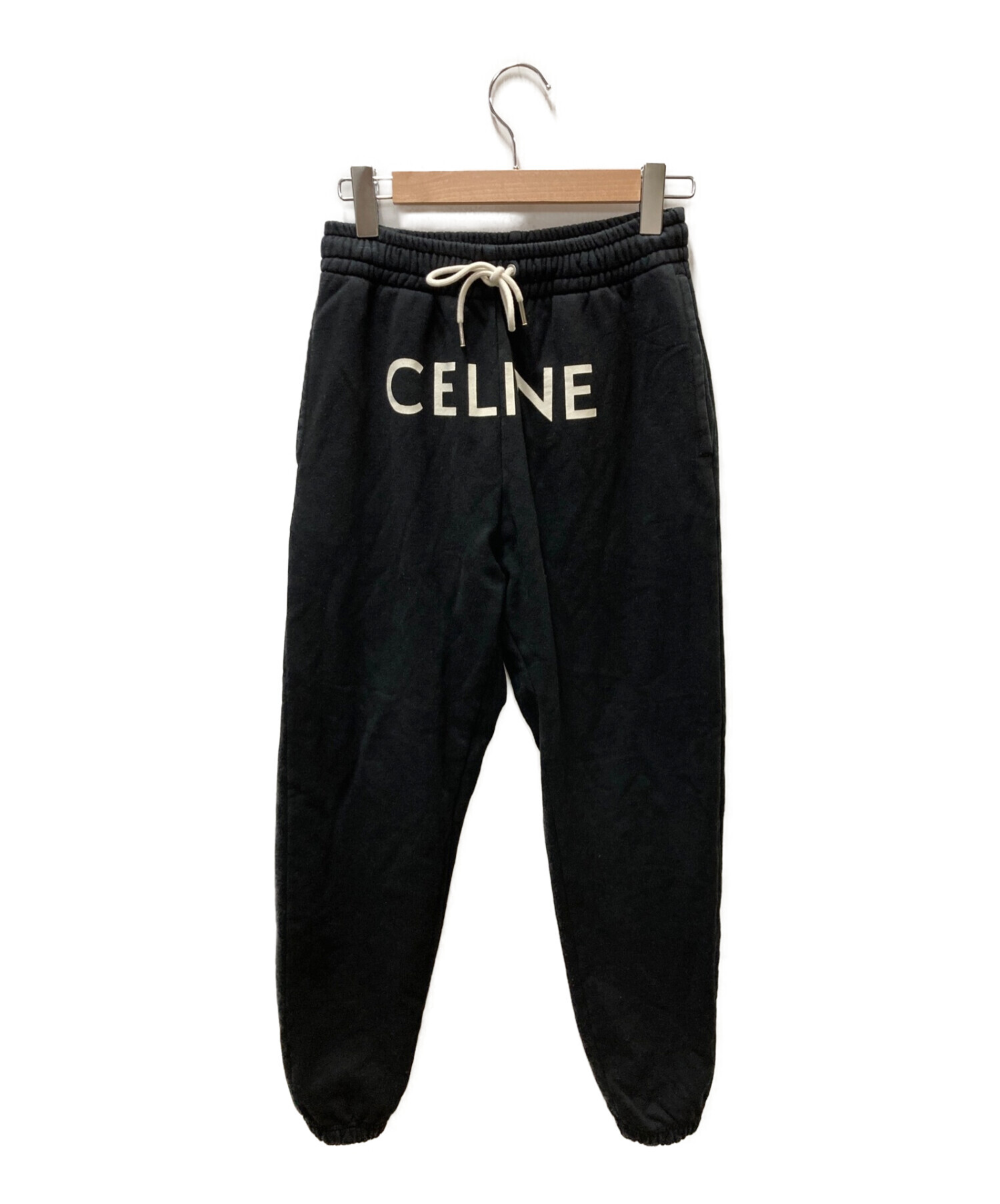 【中古・古着通販】CELINE (セリーヌ) TRACK PANTS IN COTTON FLEECE ブラック サイズS｜ブランド・古着