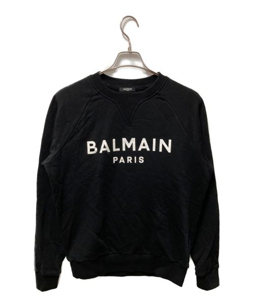 BALMAIN（バルマン）BALMAIN (バルマン) ロゴ スウェットシャツ ブラック サイズ:Ｍの古着・服飾アイテム