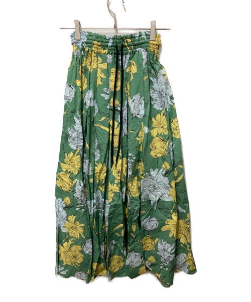 OBLI（オブリ）OBLI (オブリ) グリーンコットンフラワースカート カーキ サイズ:Ｍの古着・服飾アイテム