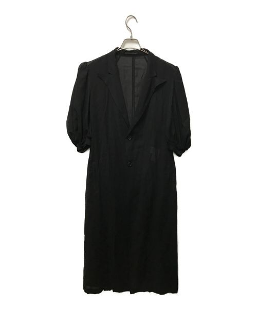 YOHJI YAMAMOTO（ヨウジヤマモト）YOHJI YAMAMOTO (ヨウジヤマモト) シルク混ボリュームスリーブワンピース ブラック サイズ:１の古着・服飾アイテム