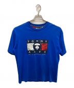 Aape BY A BATHING APE×tommy jeansエーエイプ バイ アベイシングエイプ×トミージーンズ）の古着「コラボプリントTシャツ」｜ブルー