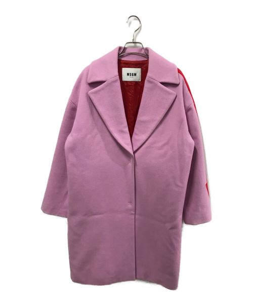 MSGM（エムエスジーエム）MSGM (エムエスジーエム) アローデザイン チェスターコート ピンク サイズ:38の古着・服飾アイテム