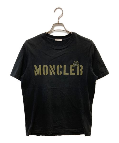 MONCLER（モンクレール）MONCLER (モンクレール) プリントTシャツ ブラック サイズ:Ｍの古着・服飾アイテム