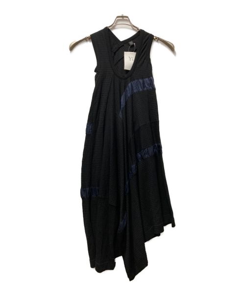 Y's（ワイズ）Y's (ワイズ) チェックノースリーブワンピース ブラック サイズ:2の古着・服飾アイテム