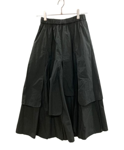 nagonstans（ナゴンスタンス）nagonstans (ナゴンスタンス) 23AW tiered skirt ブラック サイズ:Sの古着・服飾アイテム