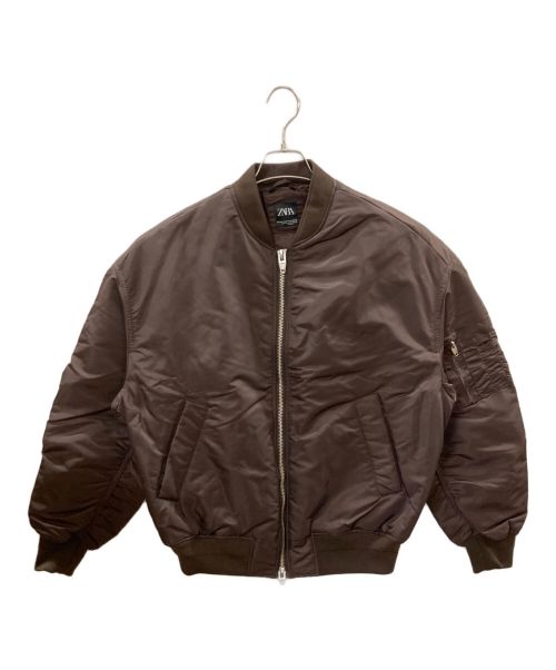 ZARA（ザラ）ZARA (ザラ) オーバーサイズ ボンバージャケット ブラウン サイズ:SMの古着・服飾アイテム