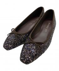 Le Talon (ル タロン) フレンチスクエアバレエ ネイビー×ブラウン サイズ: 23 1/2