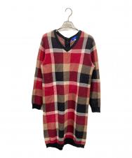 BLUE LABEL CRESTBRIDGE (ブルーレーベルクレストブリッジ) ニットワンピース レッド サイズ:Ｍ