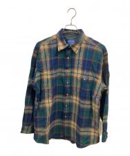 PENDLETON (ペンドルトン) エルボーパッチウールチェックシャツ グリーン×ブラウン サイズ:L