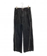 jent louis (ジェントルイス) Resin Coated Zip Line Denim ブラック サイズ:M
