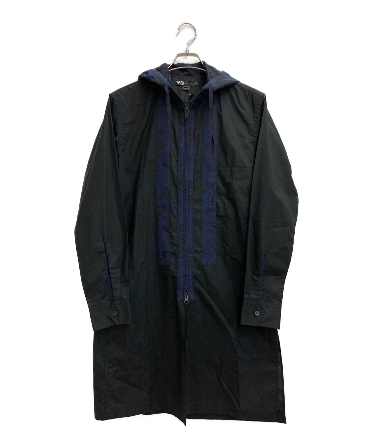 Y-3 (ワイスリー) ボタニカルジャガードラインフーデッドシャツ ブラック サイズ:XS 未使用品