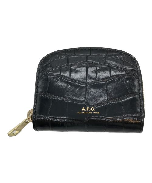 A.P.C.（アーペーセー）A.P.C. (アー・ペー・セー) demi-lune mini compact wallet ブラックの古着・服飾アイテム