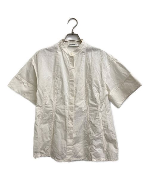 JIL SANDER（ジルサンダー）JIL SANDER (ジルサンダー) シルクブレンドバンドカラーシャツ ホワイト サイズ:34の古着・服飾アイテム