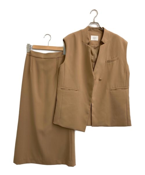 Ameri（アメリ）Ameri (アメリ) OTONA WRAP VEST SET UP DRESS ベージュ サイズ:Sの古着・服飾アイテム