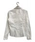 NARA CAMICIE (ナラカミーチェ) 変形綾織りストライプストレッチ襟付きフリルシャツ ホワイト サイズ:2：3980円