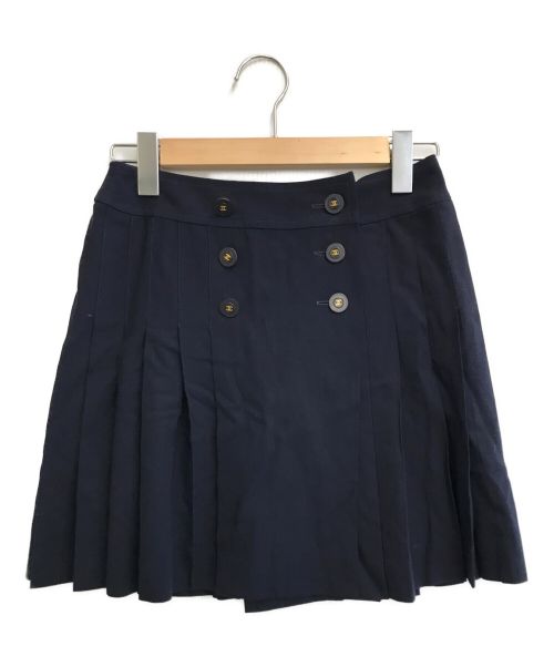 CHANEL（シャネル）CHANEL (シャネル) ココマークボタンスカート ネイビー サイズ:38の古着・服飾アイテム