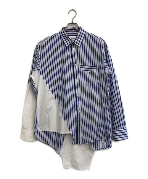 kudos（クードス）kudos (クードス) ストライプドッキングシャツ ホワイト×ネイビー サイズ:1の古着・服飾アイテム
