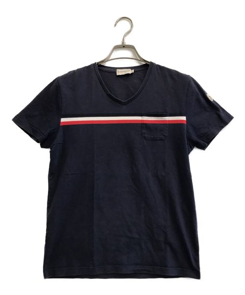MONCLER（モンクレール）MONCLER (モンクレール) トリコロールラインTシャツ ネイビー サイズ:Sの古着・服飾アイテム