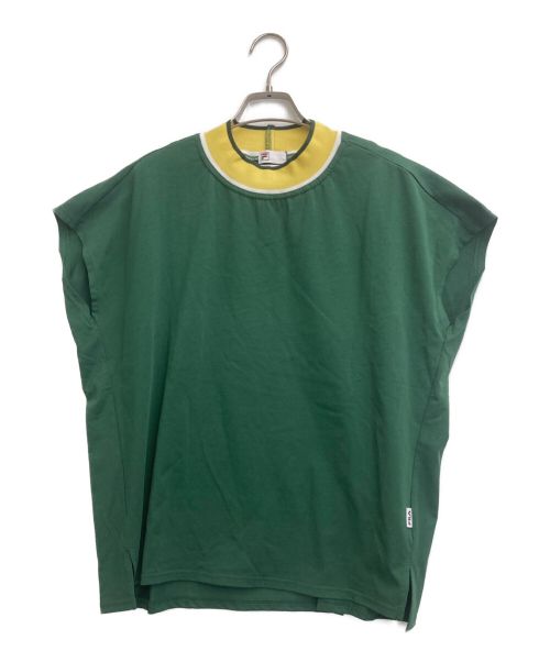 L'EQUIPE（レキップ）L'EQUIPE (レキップ) FILA (フィラ) ワイドリブTシャツ グリーン サイズ:38 未使用品の古着・服飾アイテム