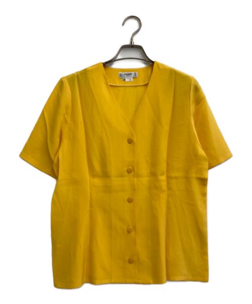 CELINE（セリーヌ）CELINE (セリーヌ) ノーカラーシルクシャツ イエロー サイズ:40の古着・服飾アイテム